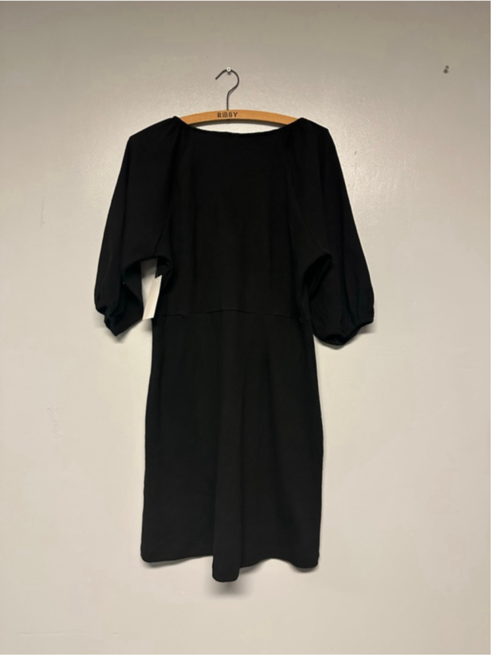 Carole Christian Black Button-Front Dress womens Medium knee length 3/4 sleeve - Picture 4 of 6